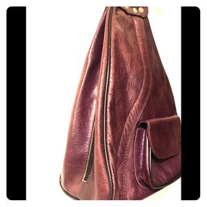 Purple Leather Backpack